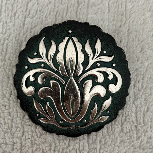 Vintage scarf ring with Art Nouveau floral design