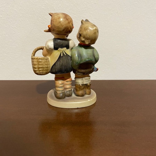 Hummel Goebel vintage porcelain double figurine boy and girl with basket
