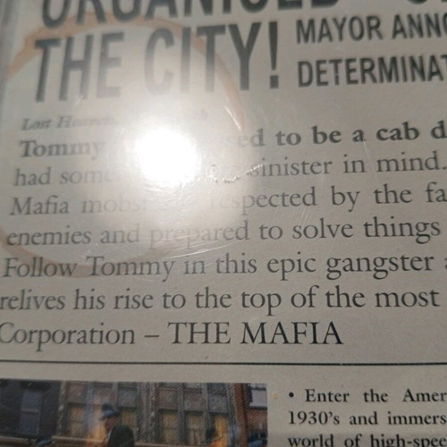Mafia PC CD-ROM new, with scratches on the plastic wrap