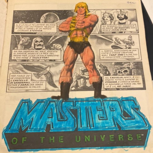 Panini Masters of the Universe Sticker Album used for transfer