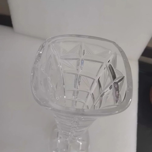 Small vintage crystal vase, height 21cm, width 7cm