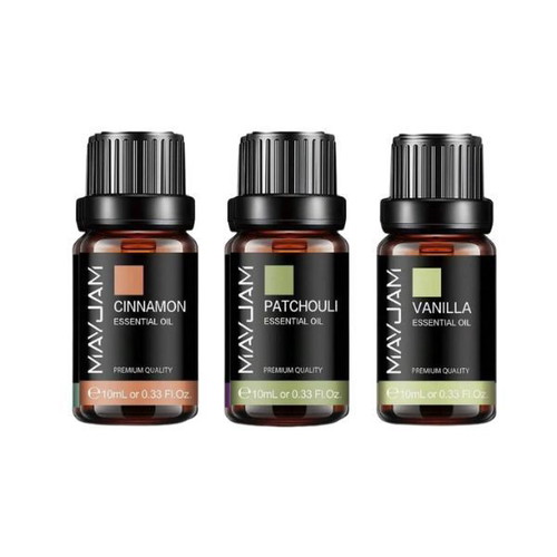 Set of 3 Essential Oils Cinnamon, Patchouli, Vanilla 10ml new