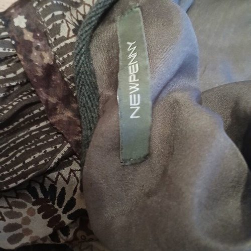 Newpenny silk flared skirt like new, size S, beige and brown