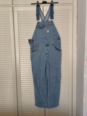 Vintage 90s United Colors of Benetton Blue Family denim salopette like new, size 44