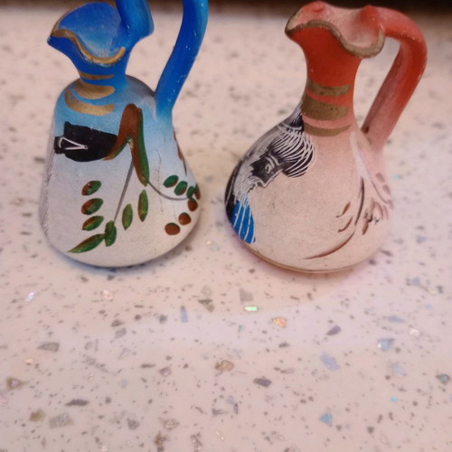 Stamnakia used, pack of 2 handmade Greek decorative items