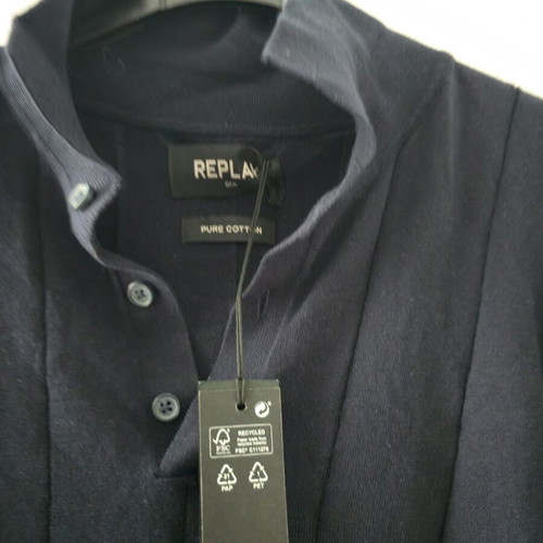Replay Polo shirt, black, XL, pure cotton