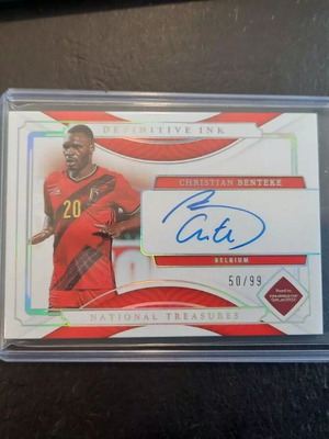 2022 Panini National Treasures RTWC Christian Benteke Definitive Ink card used