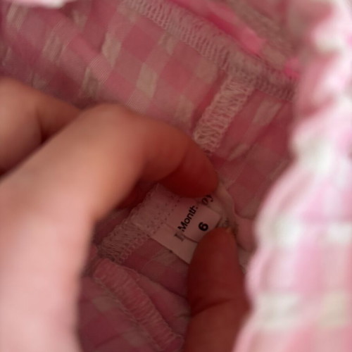 Pink Checked Baby Girl Shorts like new up to 6 months