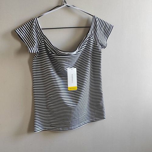 Terranova Mariniera T-shirt new, black and white, size M