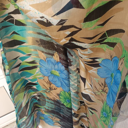 Boho reversible silk skirt 100% one size new