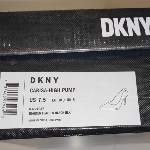 DKNY 12cm Black Leather Pumps New, Size 38