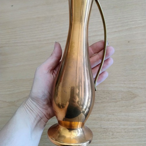 Copper pitcher vase flower holder