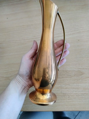 Copper pitcher vase flower holder