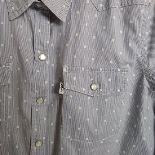 Levi's polka dot shirt like new, cotton, white and turquoise
