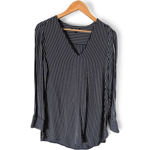 Massimo Dutti navy blue striped shirt, size S