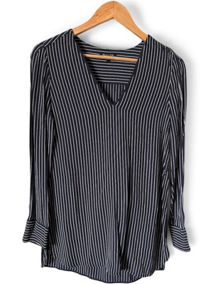 Massimo Dutti navy blue striped shirt, size S