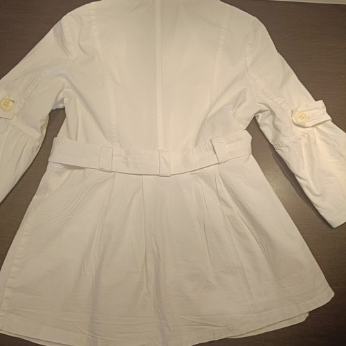 White balloon trench coat like new, 3/4 sleeve, size S