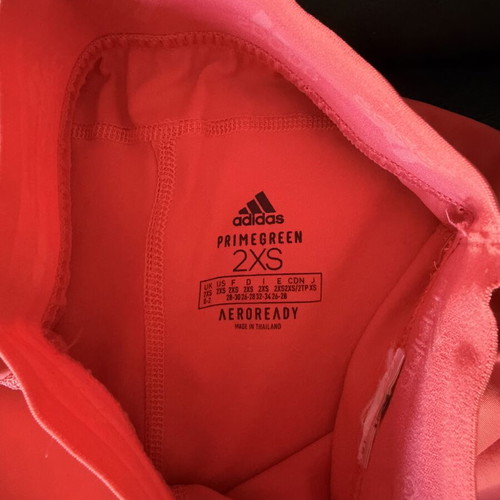 Adidas sports leggings shorts 2XS neon coral like new