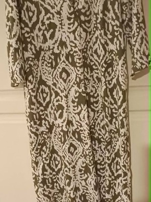 Marks & Spencer linen viscose midi dress size 8 like new green