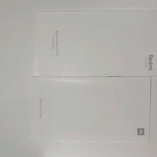 Xiaomi Redmi Note 9 Pro box used with user guide and warranty card