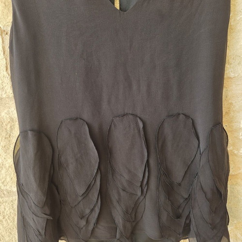 By Malene Birger Gemma Silk Sleeveless V-Neck Blouse like new, black, size L