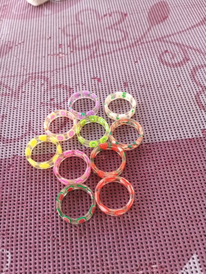 Girls' resin rings pack of ten, like new