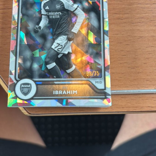 Ife Ibrahim Black Diamond Parallel RC Card /75 Topps Premier League 26/27