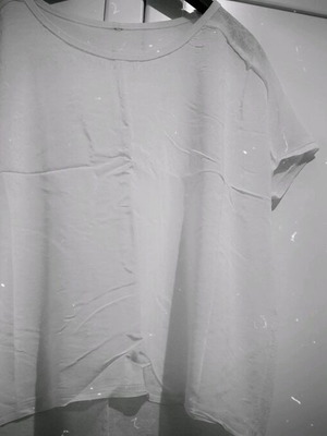 Boho μπλούζα Zara με ανάγλυφο σχέδιο μπροστά medium σαν καινούργιο, άσπρη