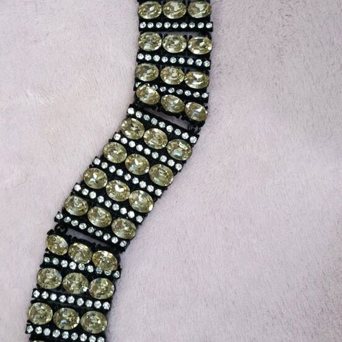 Black choker with gold stones like new, wide