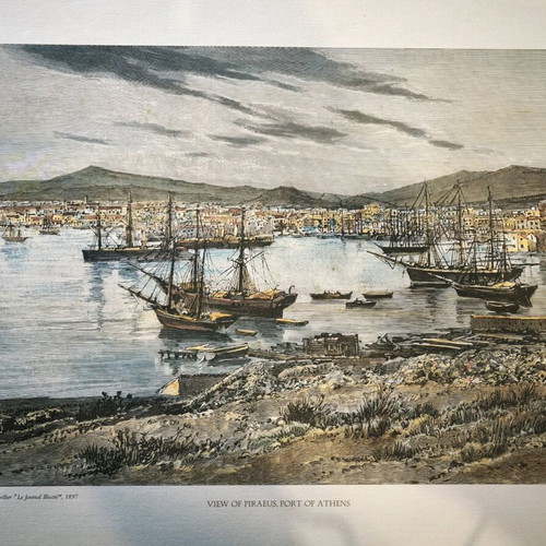 Harbor engravings like new, pair