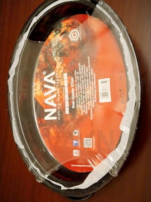 NAVA oval roaster new with lid 37 cm, enamel coating