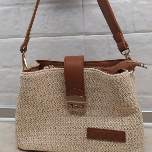 Sandra Fellini summer hand bag new, small straw
