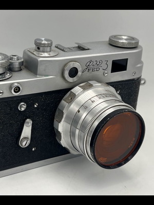 Vintage φωτογραφική μηχανή FED-3 σοβιετική 35mm με φακό Industar-26M μεταχειρισμένη