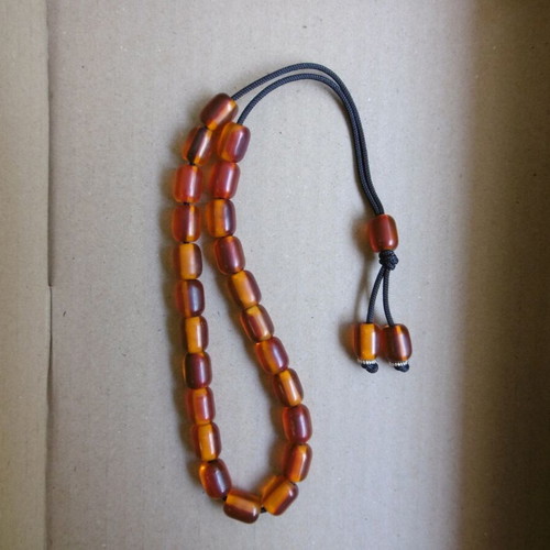 Handmade komboloi with 23+1+2 orange acrylic beads made to order