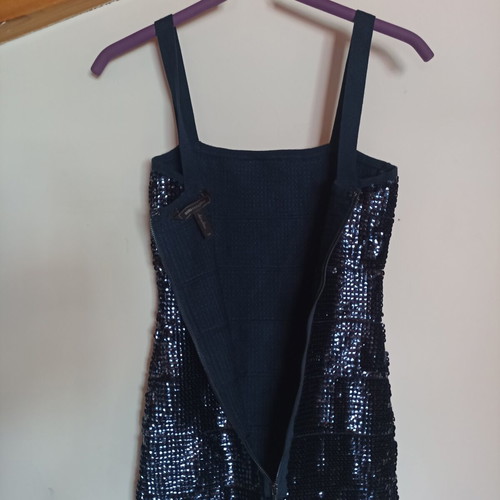 BCBG Max Azria evening mini dress with sequins, new, blue, XS