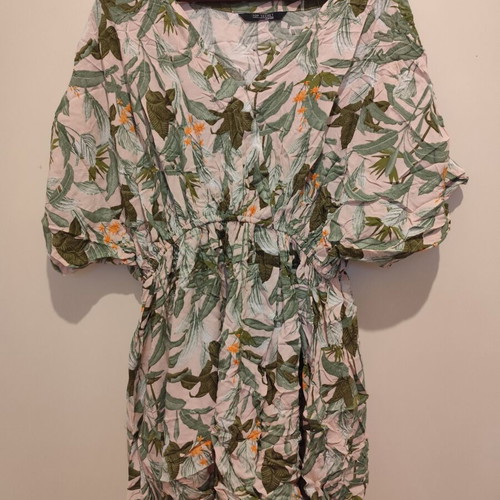 Printed dress size XXL used, light powder pink fabric