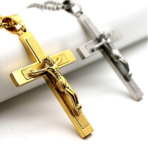 Κολιέ Ιησούς κολιέ σταυρός από τιτάνιο