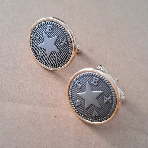Texas vintage cufflinks stainless steel, 2cm diameter, like new