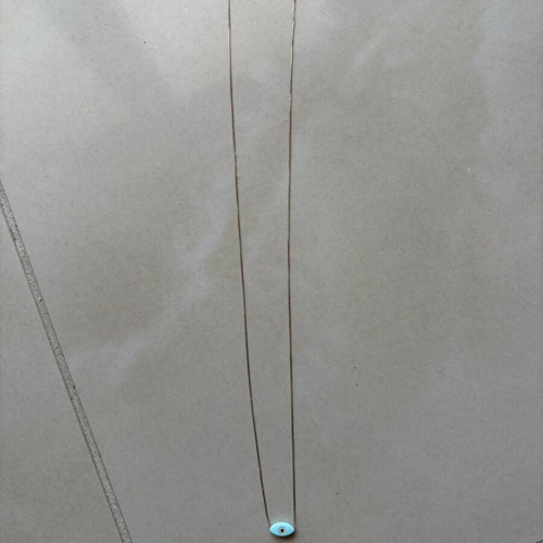 14k gold necklace with blue evil eye