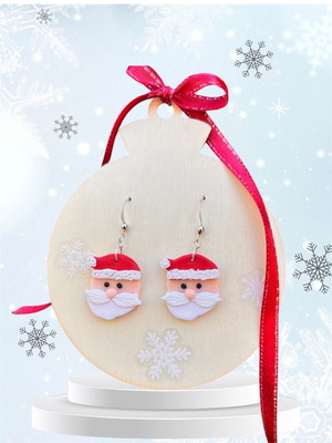 Handmade Santa Claus Christmas earrings new