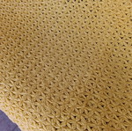Handmade knitted yellow blanket used