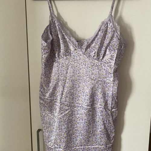 H&M satin mini dress with lace, purple