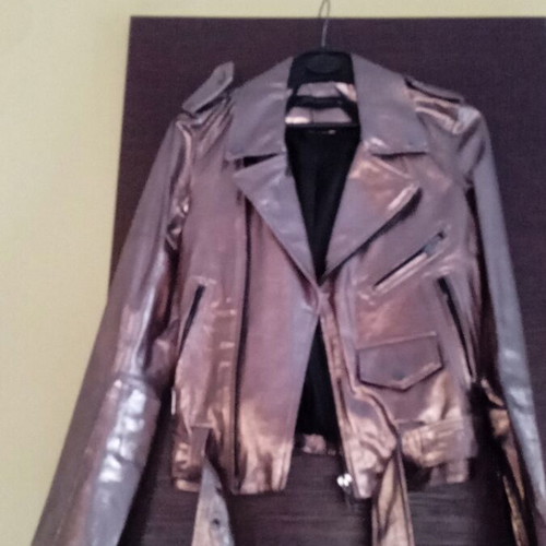 Zara women's jacket used, gray and silver, size XS