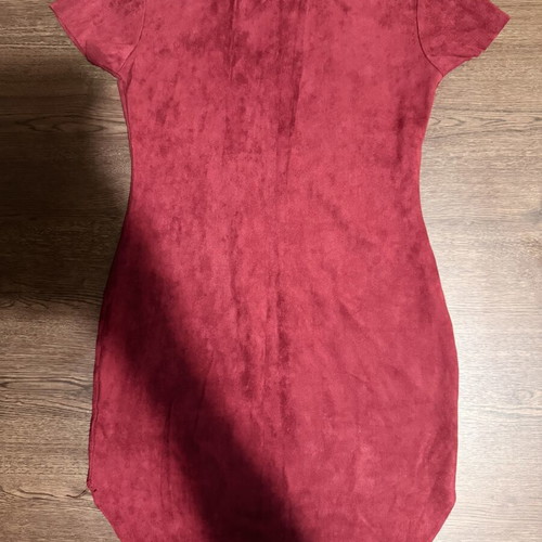Cherry Koko Red Faux Suede Mini Dress, Size M