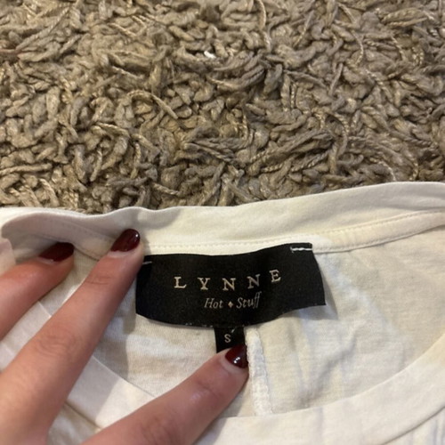 Cropped t-shirt Lynne white like new, size S