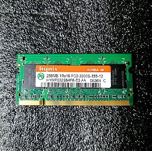 Hynix 256MB PC2-3200 DDR2-400MHz HYMP532S64P6-E3 AA HYMP532S64P6-E3 AA