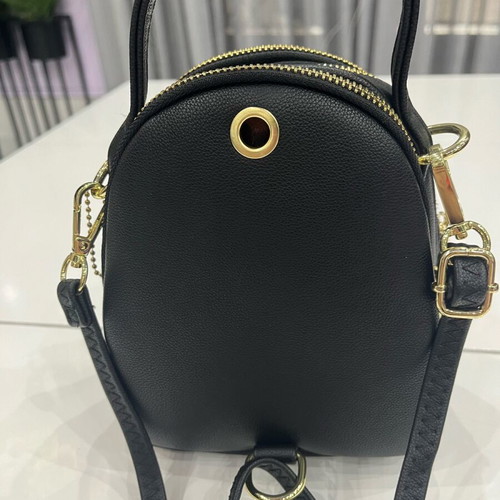 Forever Young small women's backpack new, black, eco leather