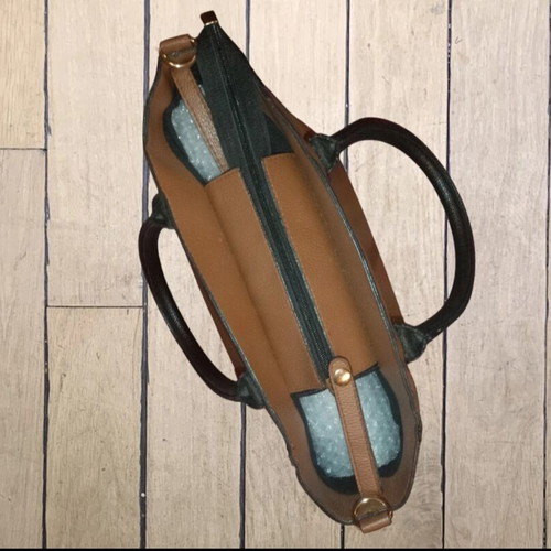 Leather shoulder bag for women like new, brown multicolor
