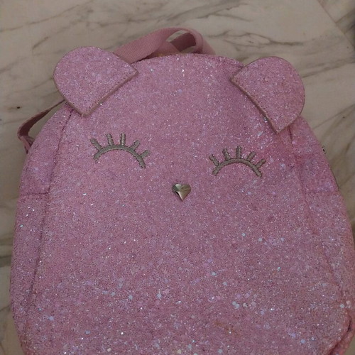 Children's backpack purple with glitter like new