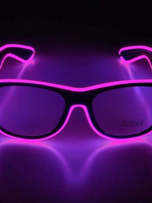 Light-up glasses new, red, 3 lighting modes